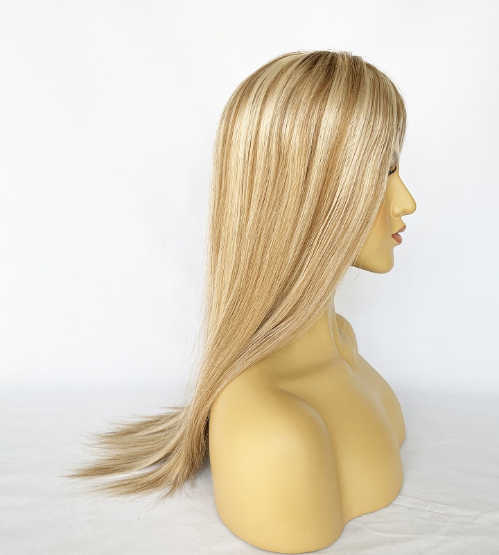 Bella topper - Lace with PU stripe back lace topper for ladies from direct hair factory